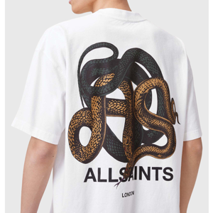 AllSaints Reticlutes Oversized Graphic Snake Print T-Shirt